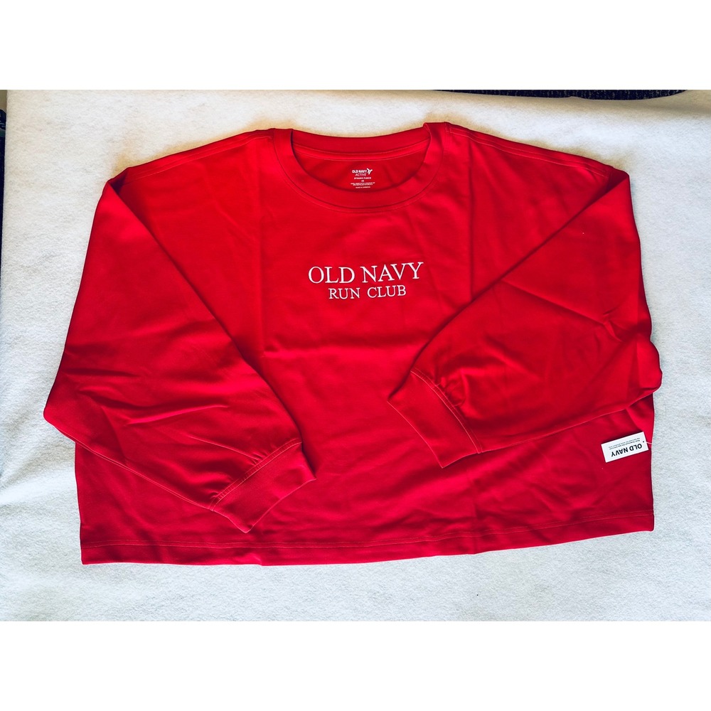 Old Navy Womens Plus Size 4X Red Sweat Shirt Top‎ BNWT Long Sleeve - Picture 6 of 8